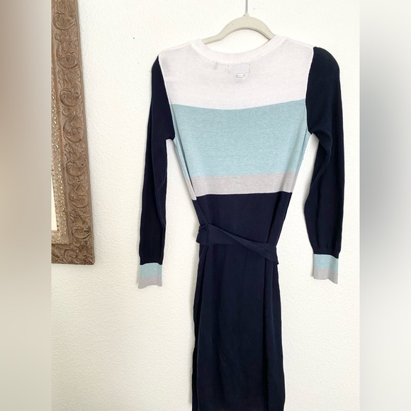 Barbour Knit Striped Colorblock Sweater Dress Quiet Luxury Basic Preppy - Picture 6 of 7